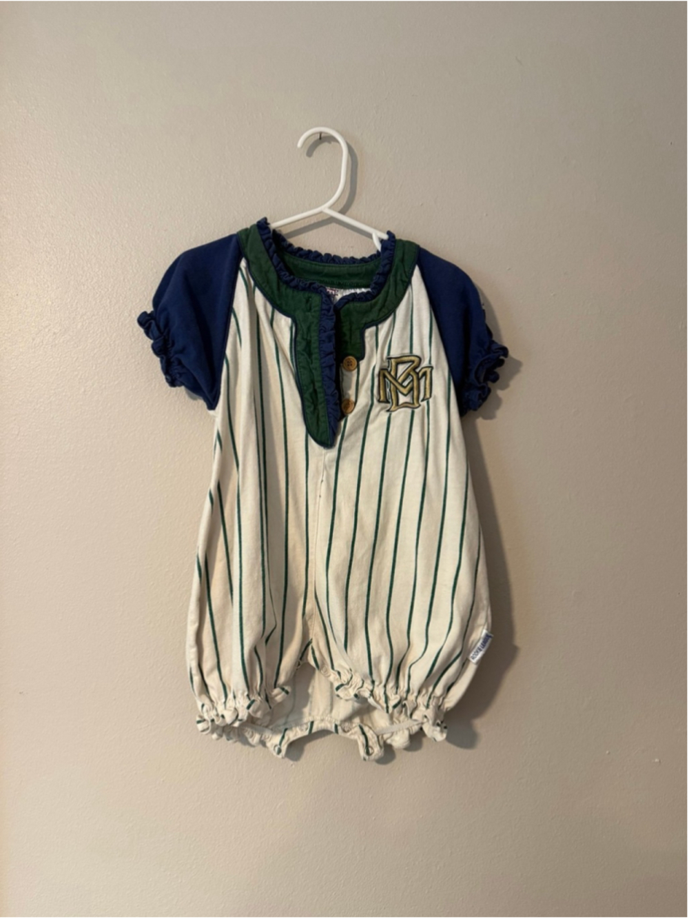 Vintage Milwaukee Brewers Baby Baseball Romper